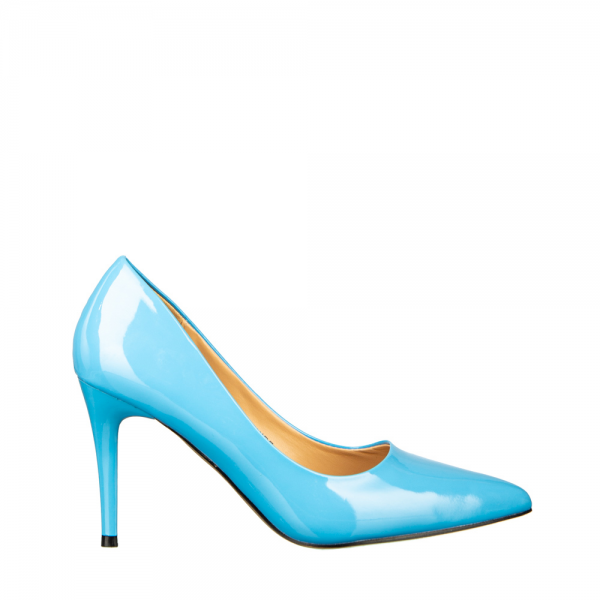 Дамски обувки с ток сини  от еко кожа  Rocha, 2 - Kalapod.bg